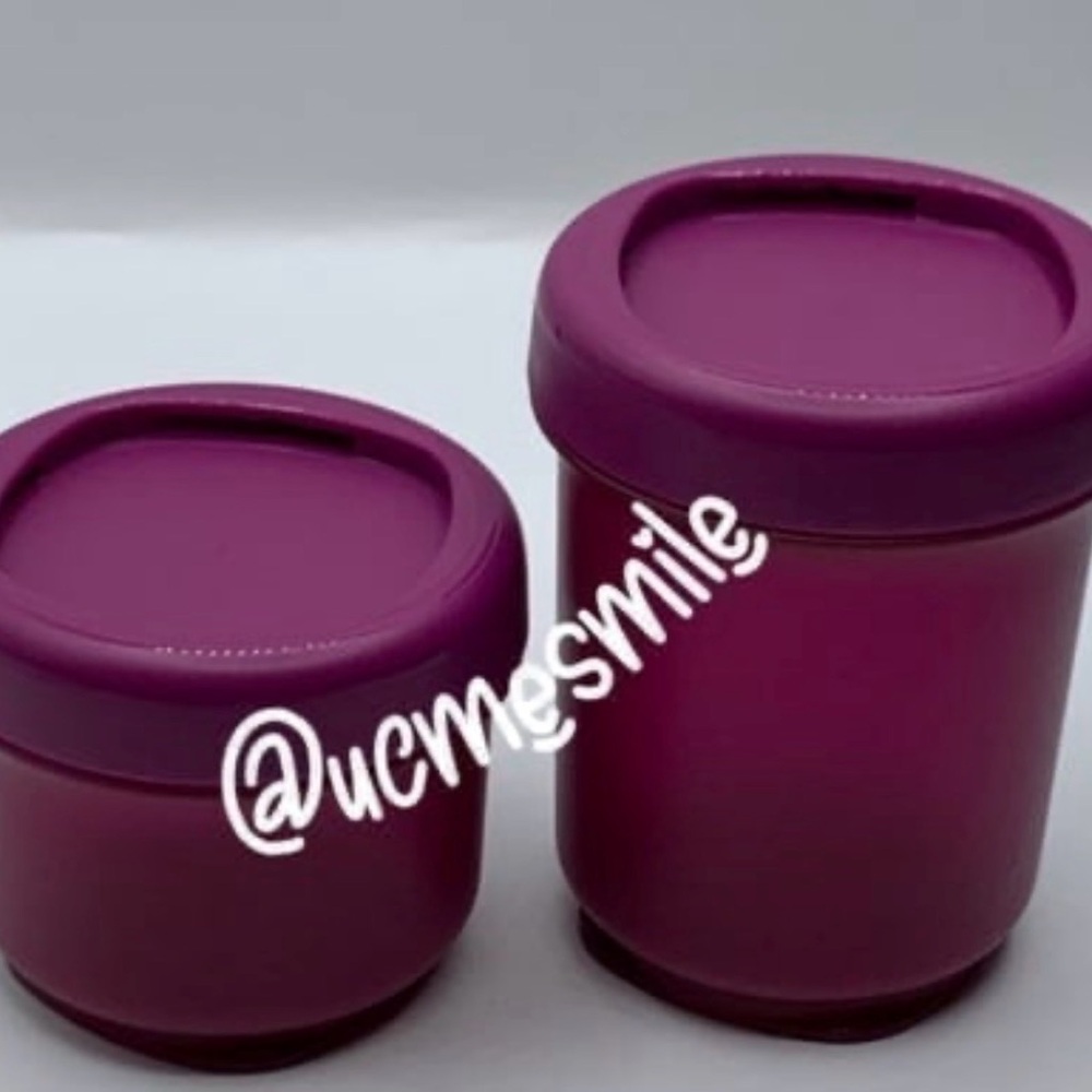 Tupperware Twist N Stack Snack Cups in Purple Radish Set